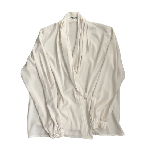 Drape Neck Blouse Cream SIZE 16
