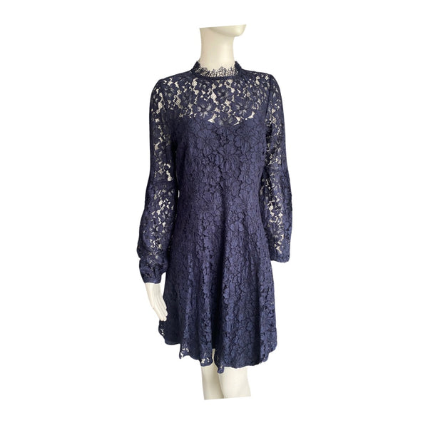 Lace Skater Dress Navy SIZE 14