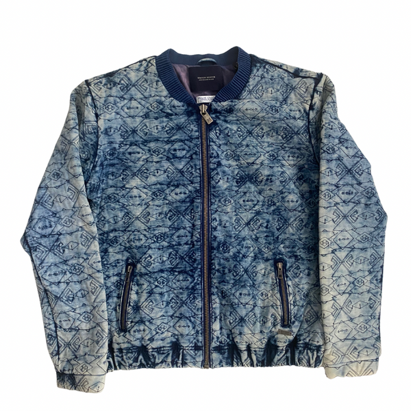 SCOTCH & SODA Tie-Dye Denim Bomber Jacket Blue SIZE 10