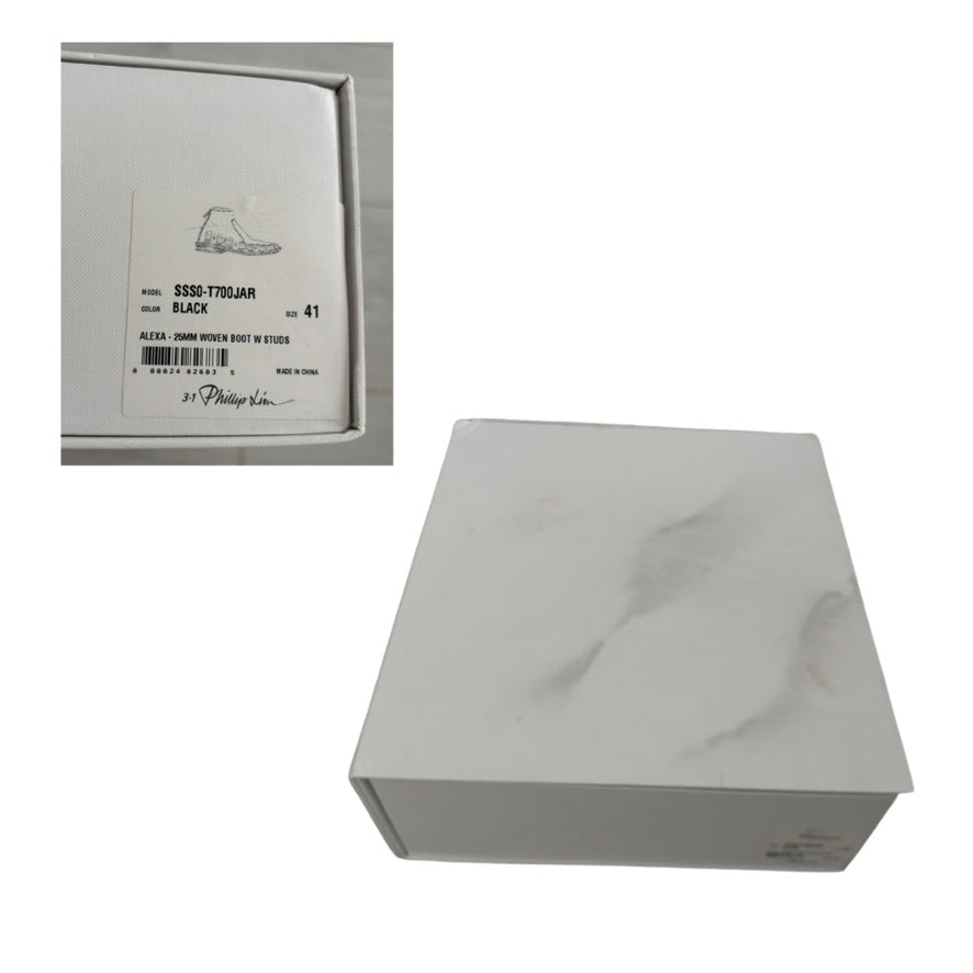 White shoe box with a smaller inset showing product details on a white background
