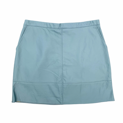 Faux Leather Mini Skirt Blue SIZE 14