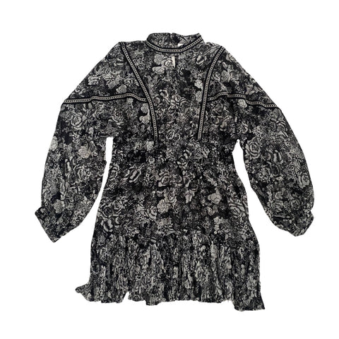 Topshop Sheer Floral Mini Dress Black SIZE 16