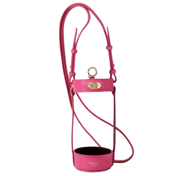 MULBERRY Leather Crossbody Bottle Holder Pink