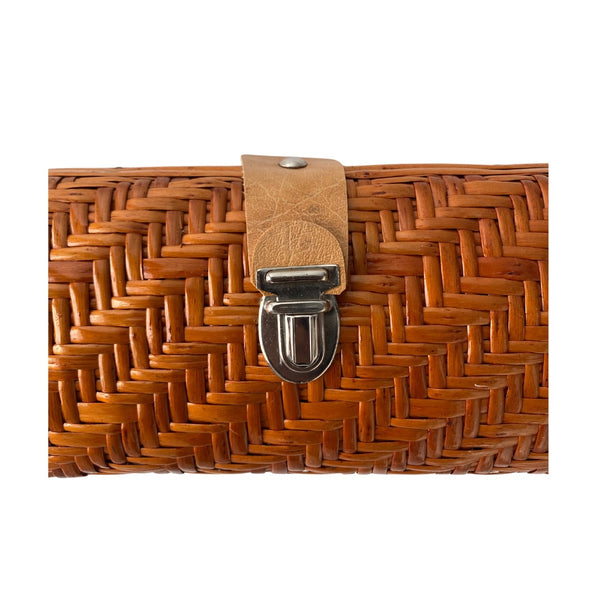 Retro Wicker Shoulder Clutch Bag