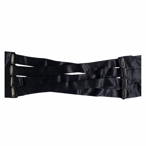 Satin Corset Ribbon Wide Belt Black