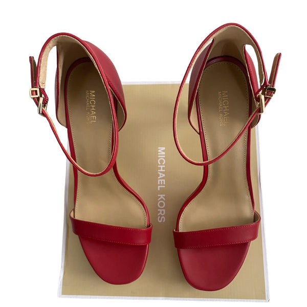 MICHAEL KORS Margot Platform Heel Sandals Red SIZE 41