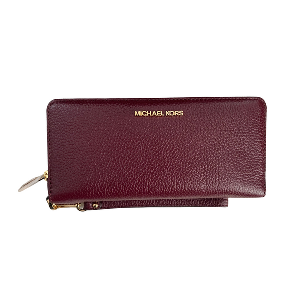 MICHAEL KORS Jet Set Travel Large Continental Wallet Purse Burgundy