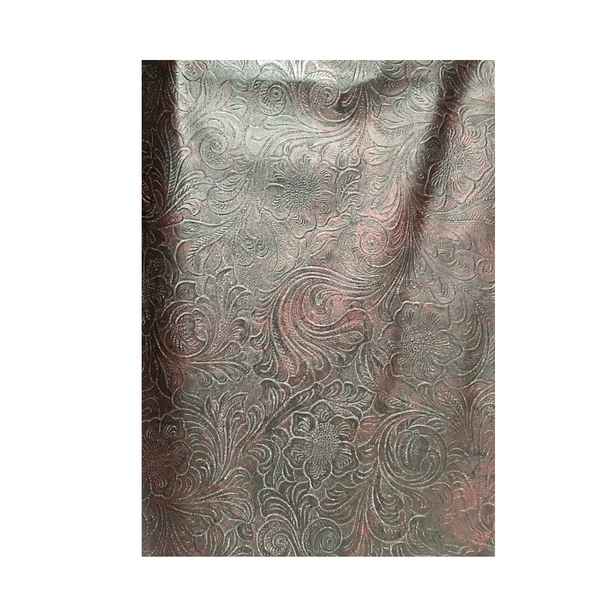 Two-Tone Black & Burgundy Embossed Faux Leather Skirt Size M – Preloved