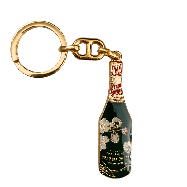 Vintage Perrier-Jouët Champagne Bottle Keychain Bag Charm