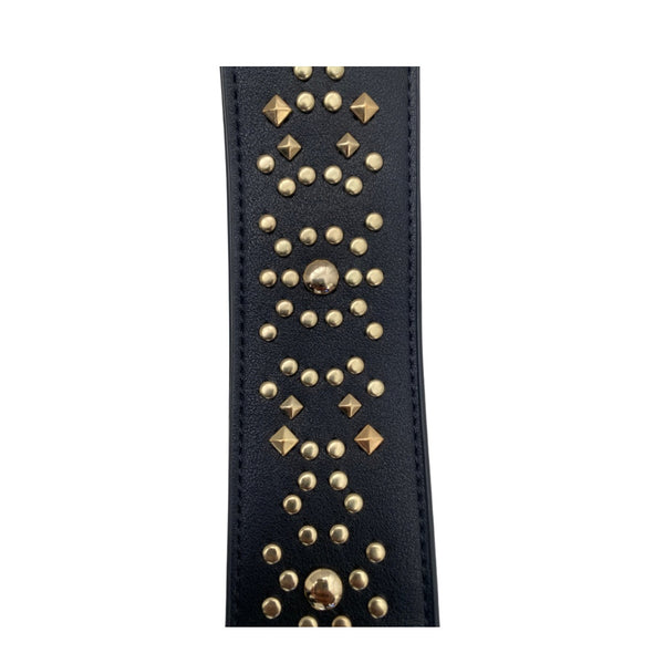 Studded Guitar Handbag Strap Black Gold