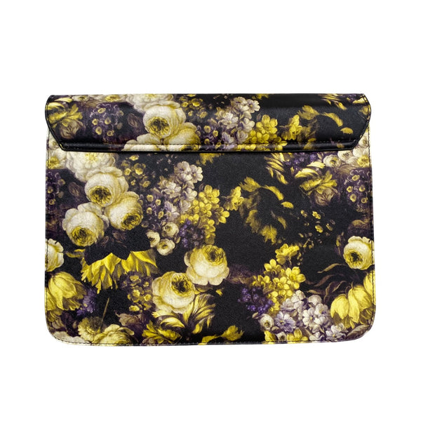 Floral Large Satchel Black Multi