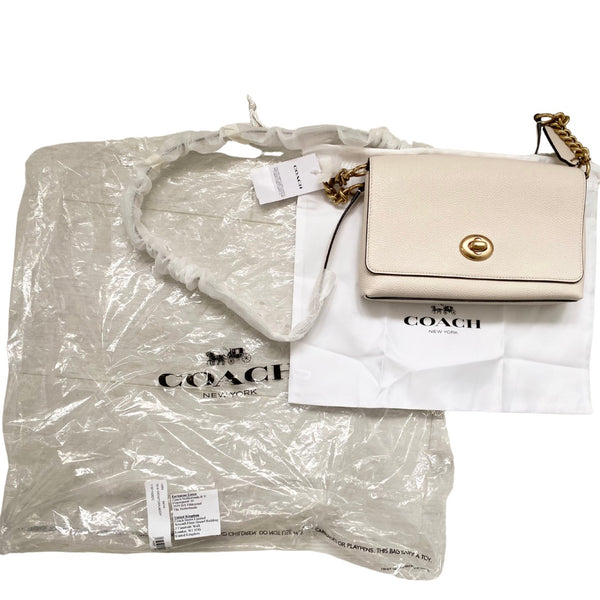 COACH Crosstown Leather Crossbody Bag Cream