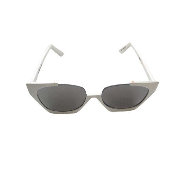 Cut-Out Cat-Eye Sunglasses White