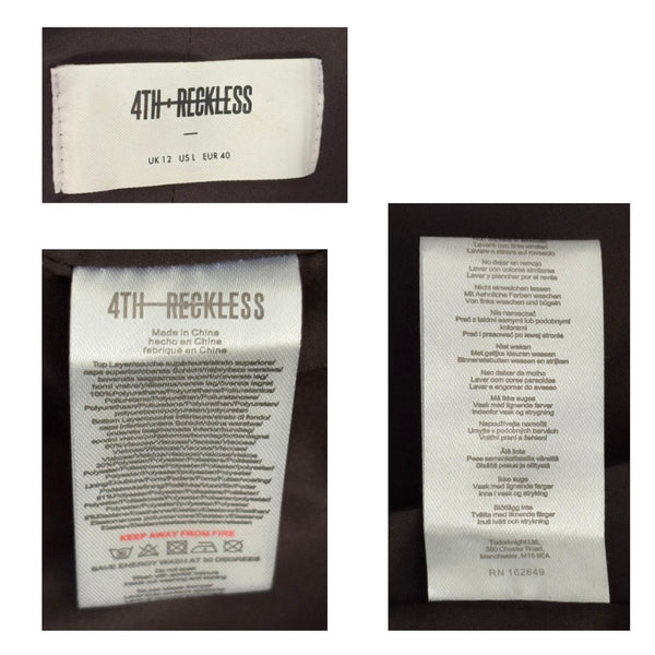 Collage of three images showing a '4TH+RECKLESS' label with text and branding.