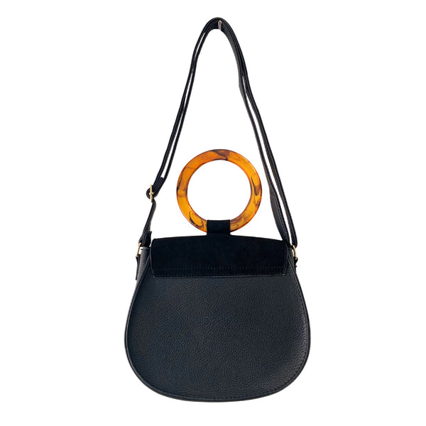 Saddle Crossbody Shoulder Bag Black