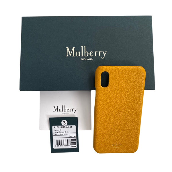 MULBERRY iPhone X Leather Phone Cover Yellow