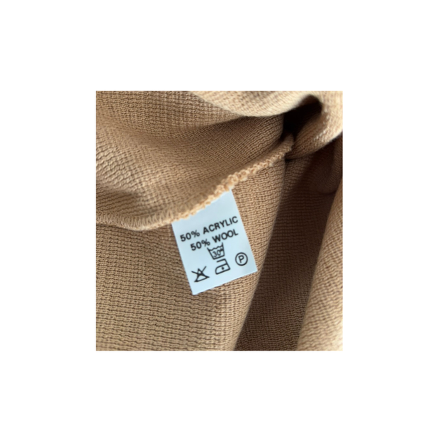 Castle of Ireland Wool Blend Crew Neck Jumper Camel Size 22  - Preloved