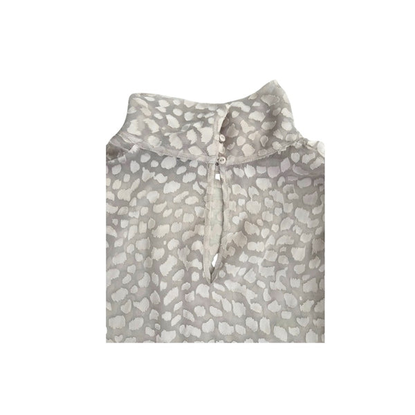 Coast Sheer High Neck Blouse Grey Size 14 - Preloved