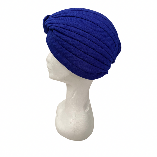 Fabric Turban Hat Blue ONE SIZE