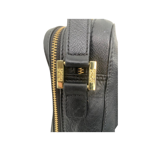 BIBA Rachel Crossbody Leather Embossed Camera Bag Black