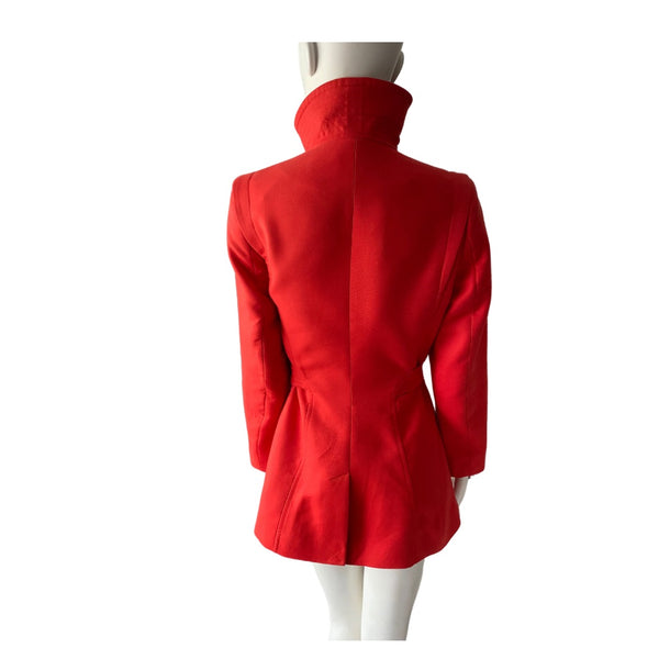 Reiss Structured Belted Jacket Red SIZE S