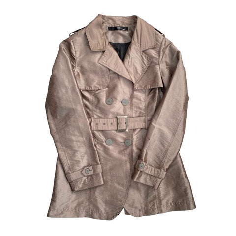 Metallic Lightweight Trench Coat Taupe SIZE 14