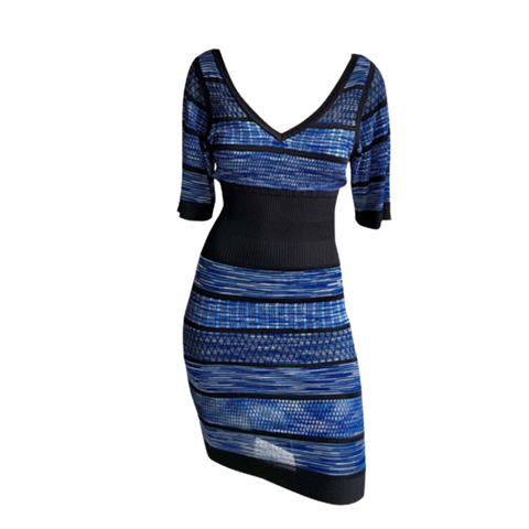 Fine Knit Stripe Dress Blue SIZE 8