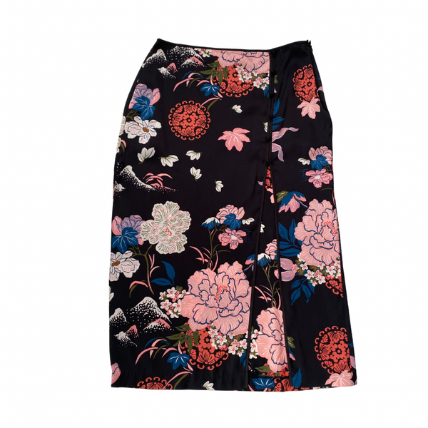 Zara Black Floral Print Pencil Skirt Size L – Preloved