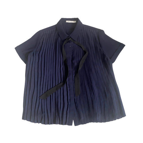 Frnch Pleated Front Shirt Navy SIZE  S