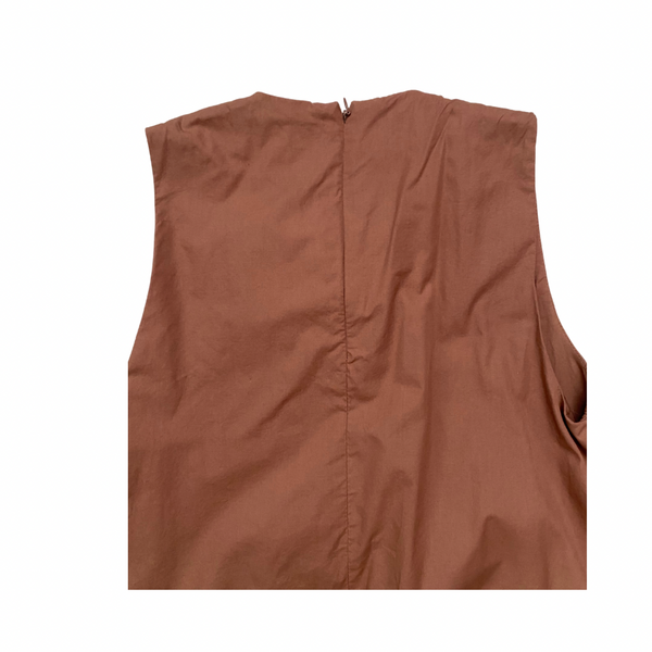 Zara Bubble Hem Maxi Dress Brown Size M – Preloved