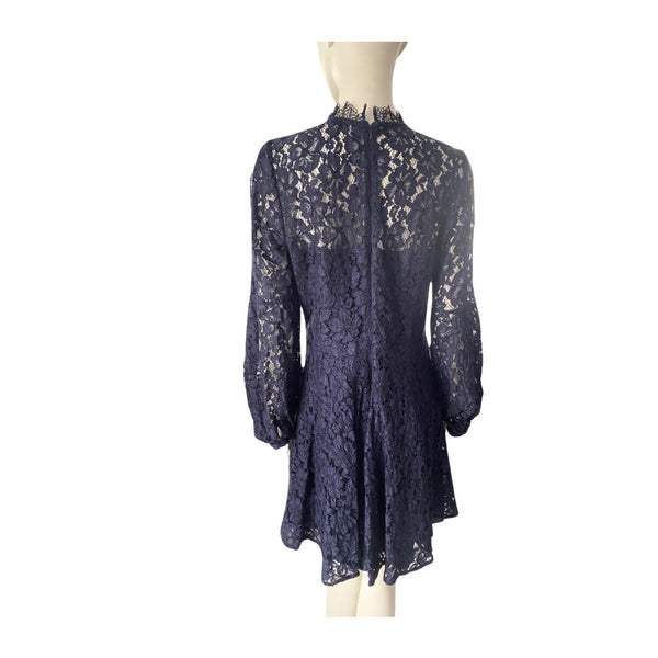 Lace Skater Dress Navy SIZE 14