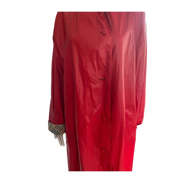 PU Raincoat Vintage Cloak Red SIZE XL