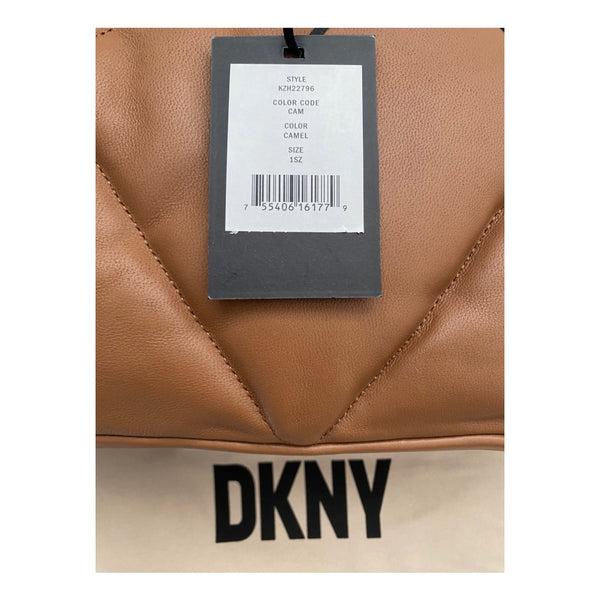 DKNY Leather Quilted  Knot Bag  Camel