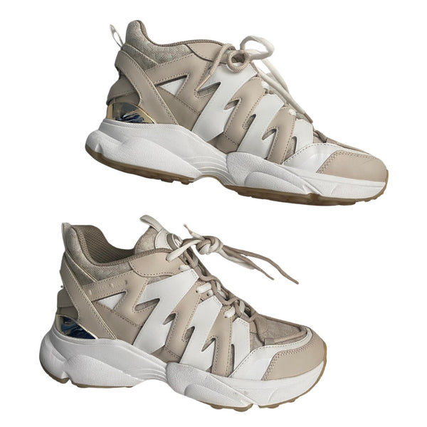 MICHAEL KORS Hero Trainer Runners Sneaker Cream SIZE 41