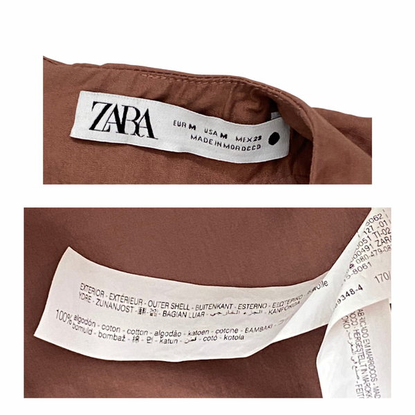Zara Bubble Hem Maxi Dress Brown Size M – Preloved