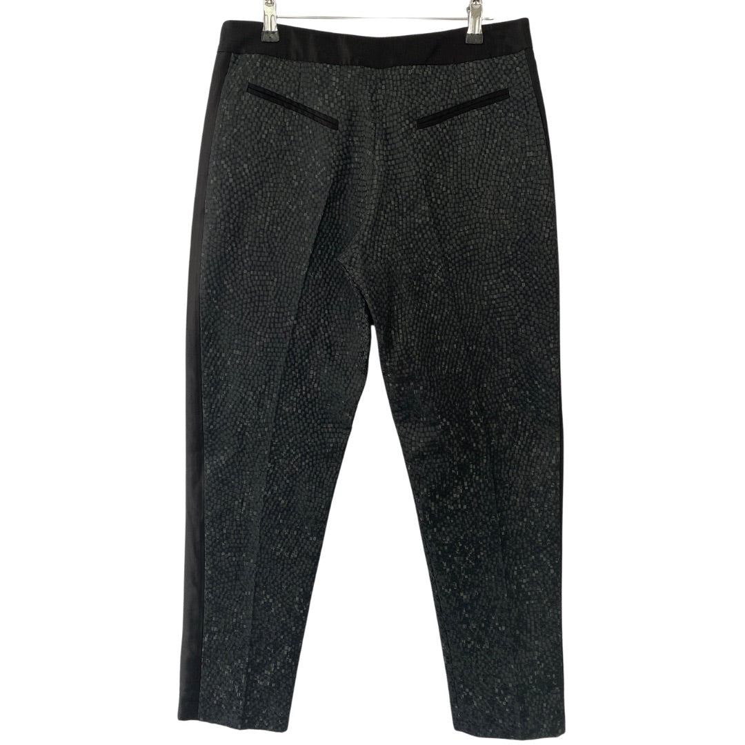 Structured  3/4 Tuxedo Trousers Patterned Black SIZE 8