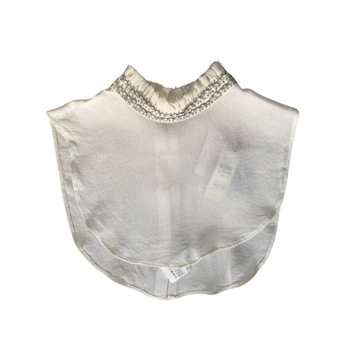 Embellished High Neck Sheer Faux Collar Cream ONE SIZE