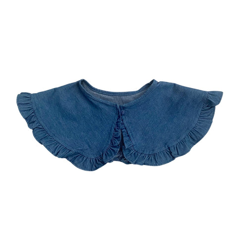 Denim Frill Collar Blue