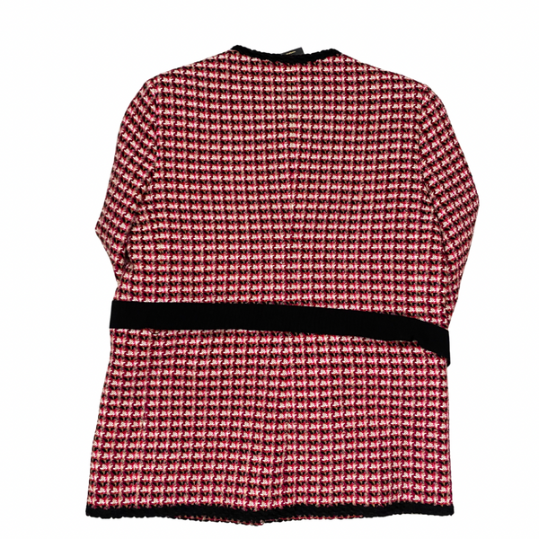 Maje Houndstooth Jacket with Belt Red Black Size10 – New