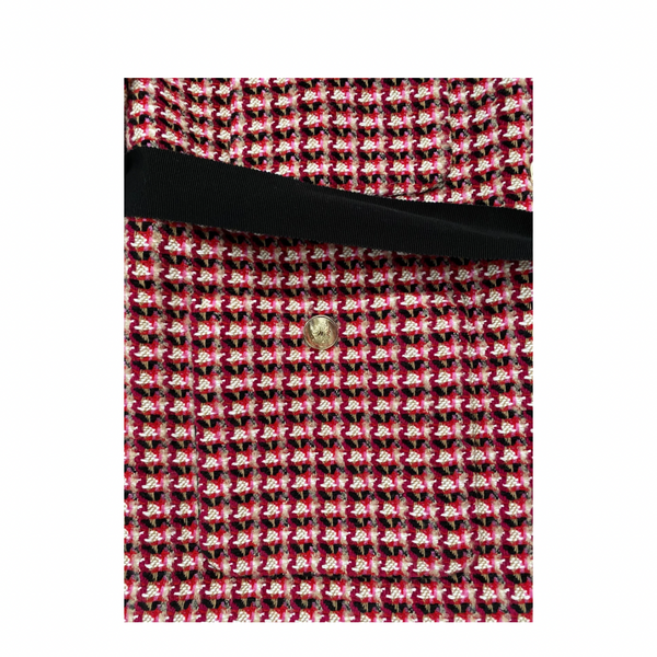 Maje Houndstooth Jacket with Belt Red Black Size10 – New