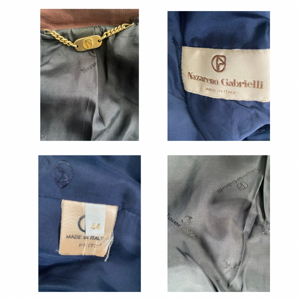 80s Check Contrast Wool Leather Jacket Burgundy SIZE 12 - Vintage