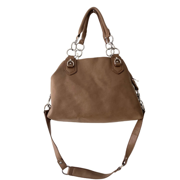 Studded Hobo Shoulder Bag Brown