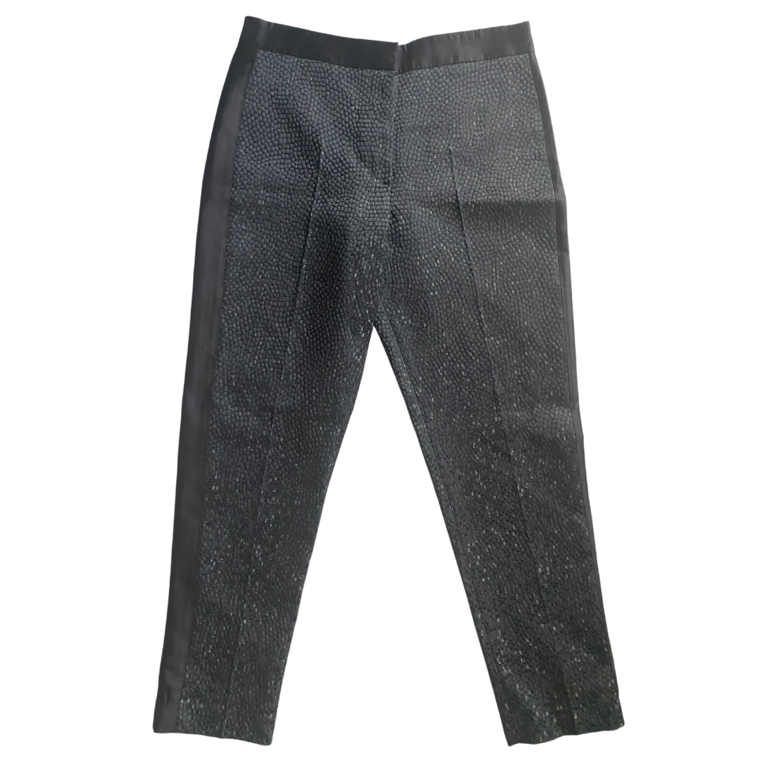 Structured  3/4 Tuxedo Trousers Patterned Black SIZE 8