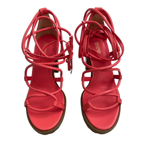 MICHAEL KORS Vero Lug Platform Sandals Coral