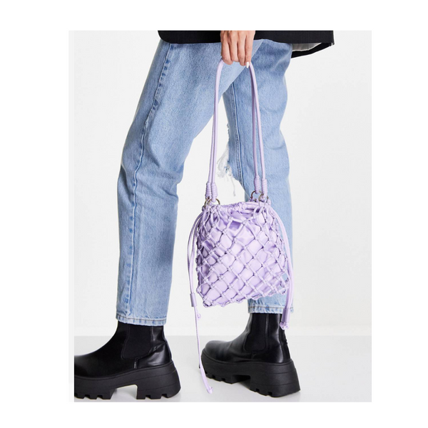 Satin String Buck Bag Lilac