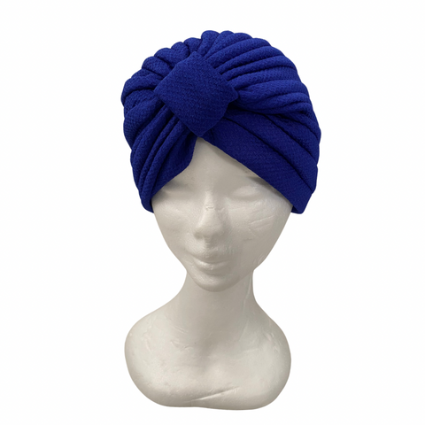 Fabric Turban Hat Blue ONE SIZE