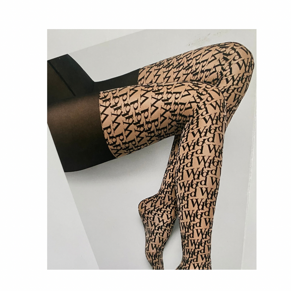 Logomania  20 Denier  Sheer Opaque Tights Wolford Black SIZE XS