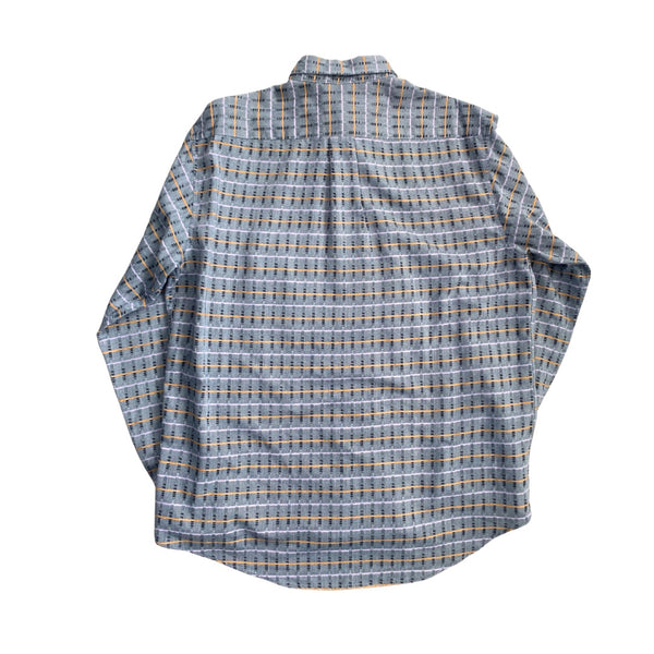 Textured Check Casual Men’s Shirt Vintage Blue SIZE XL