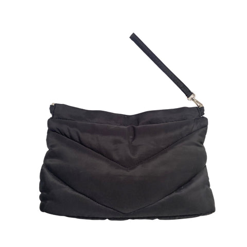Oversized Quilted Crossbody Clutch  Bag Black