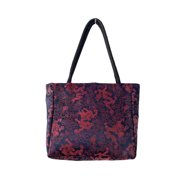 Silk Vintage Mini Tote Bag Navy